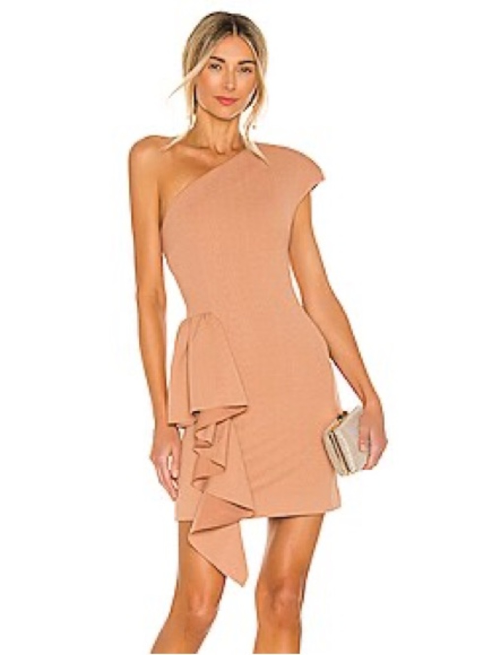 Elliatt One-Shoulder Jacelyn Dress in Taupe